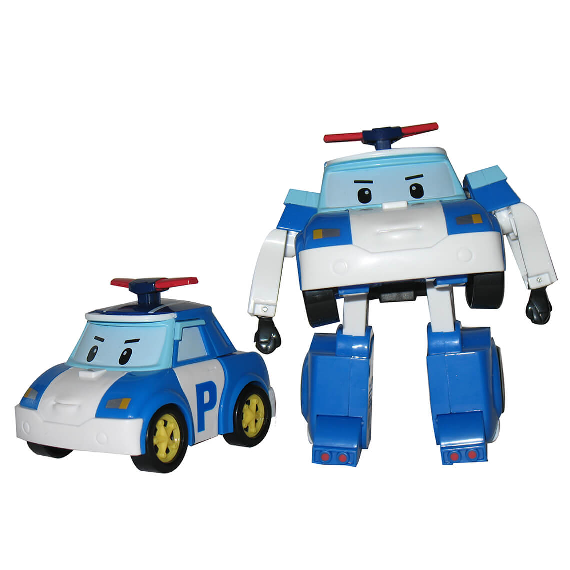 Voiture Transformable Robot - Police - Blanc
