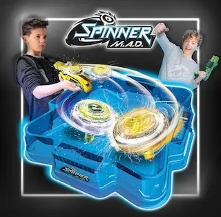 Toupie Spinner Mad - Blaster Double Tir + 2 Toupies LED - Marque