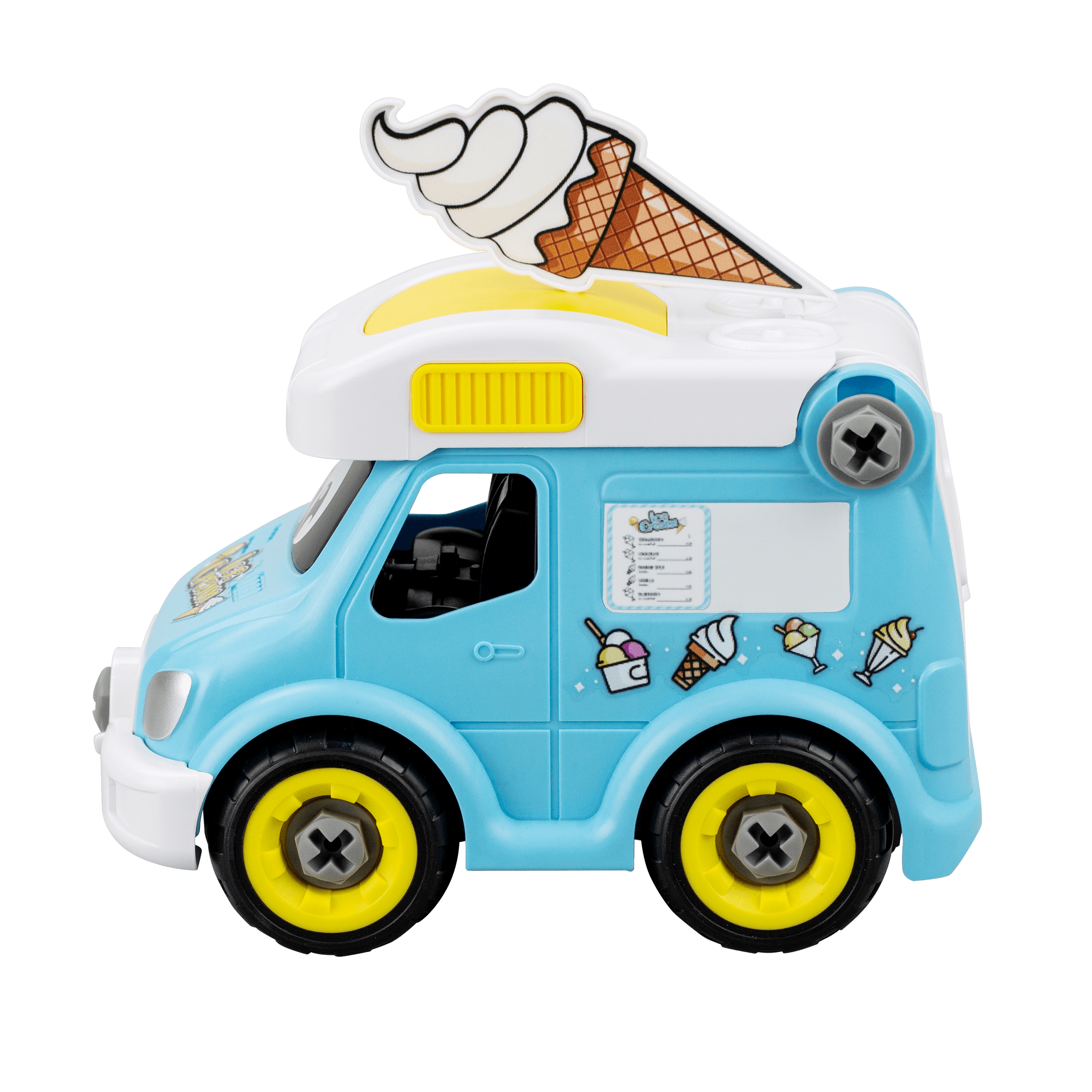thumbnail image 2 of 1:32 Scale Ice Cream Van Diecast Model Car - Blue Toy Truck For Kids 2 of 6